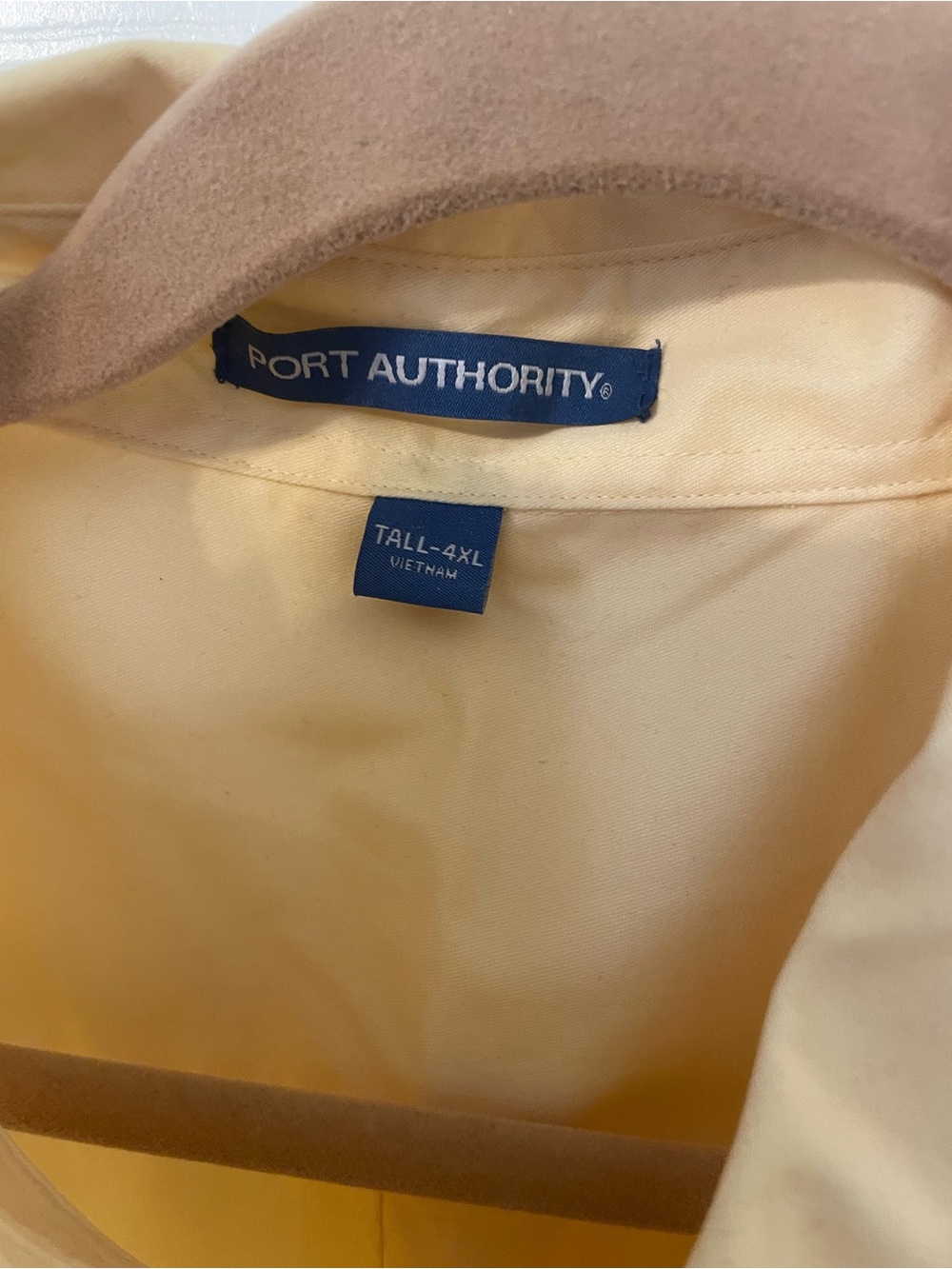 Port Authority Pale Yellow Men's Button-Up Dress Shirt - Picture 3 of 3